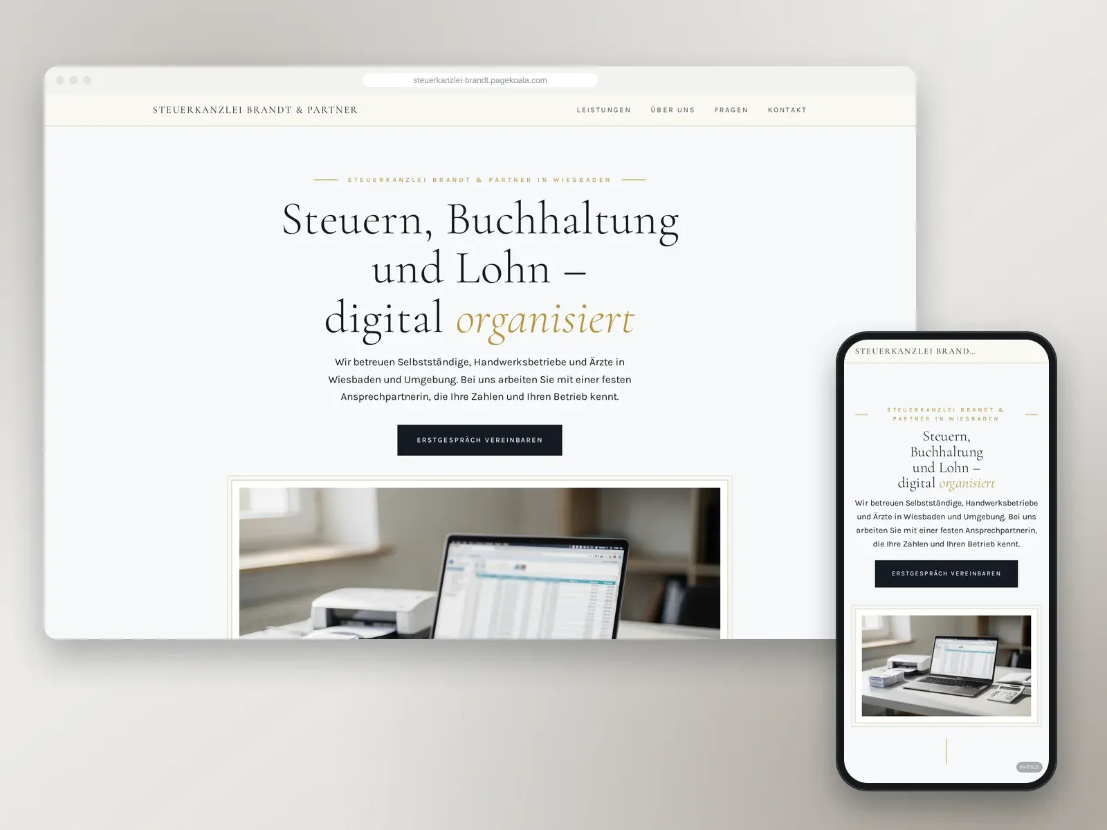 Von der PageKoala-KI erstellte Website: Steuerkanzlei Brandt & Partner
